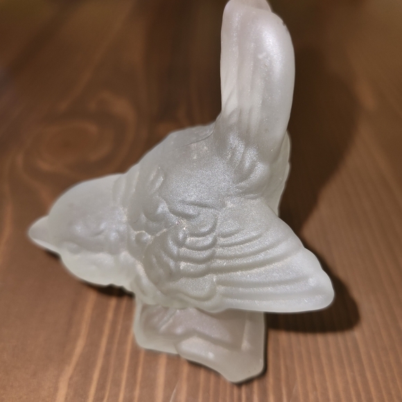 VINTAGE 1979 GOEBEL FROSTED CLEAR GLASS BIRD FIGURINE VINTAGE GLASS PAPERWEIGHT - Picture 6 of 12